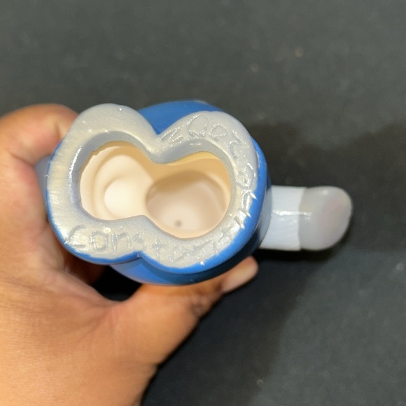 Ceramic cracked pot Moose/deer with Orange Hat and Blue Overalls - Picture 5 of 8